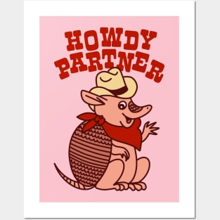 Friendly Armadillo Says Howdy Partner Posters and Art